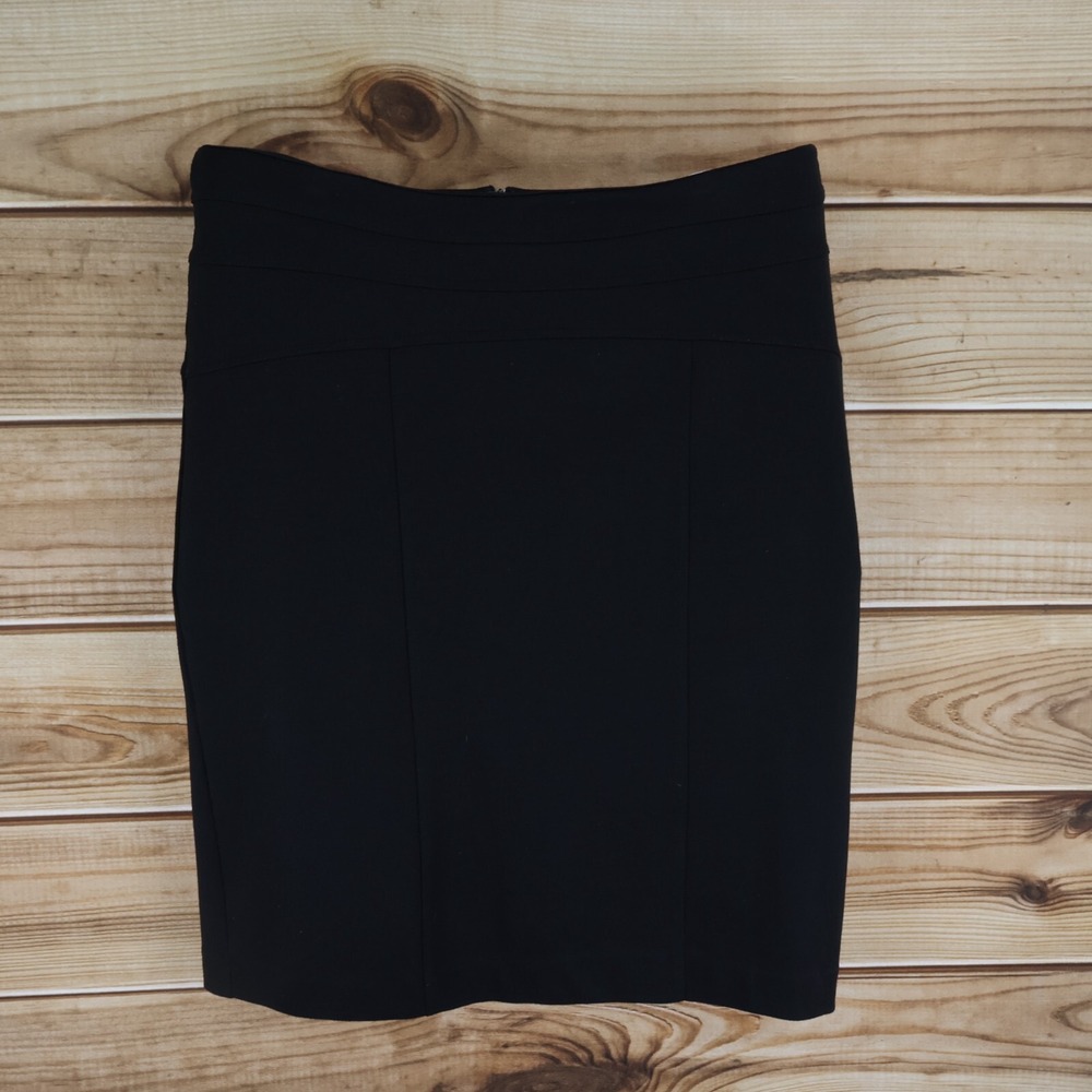 Mossimo Midi Pencil Skirt Womens Size 1 Black Polyester Stretch Business Career
